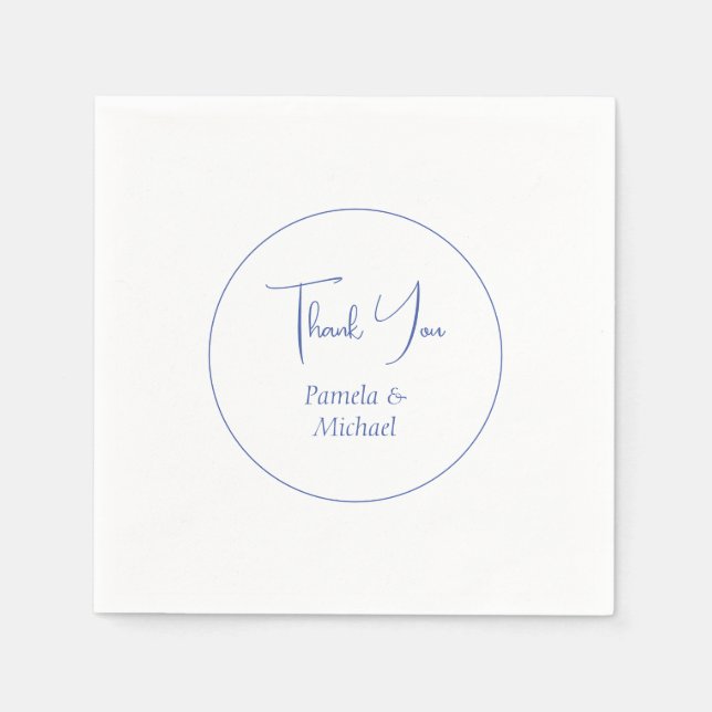 Wedding Elegant Minimalist Classical Thank You Napkin (Front)