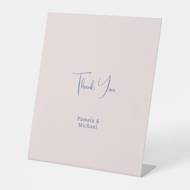 Wedding Elegant Minimalist Classical Thank You Pedestal Sign (Front)