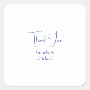 Wedding Elegant Minimalist Classical Thank You Square Sticker