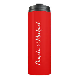 Wedding Elegant Minimalist Classical Warm Red Thermal Tumbler