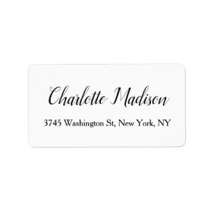 Wedding Elegant Minimalist Modern Plain White Label