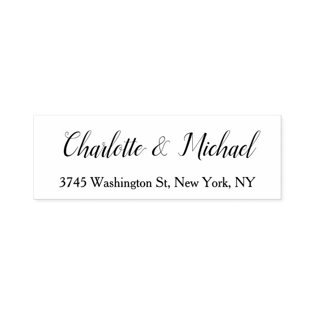 Wedding Elegant Minimalist Modern Plain White  Self-inking Stamp (Design)