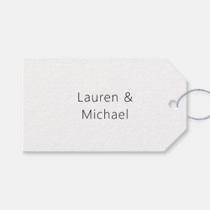 Wedding Elegant Minimalist Plain Black White Gift Tags