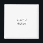 Wedding Elegant Minimalist Plain Black White Magnet<br><div class="desc">This template can be customised to meet all professional occupations.</div>