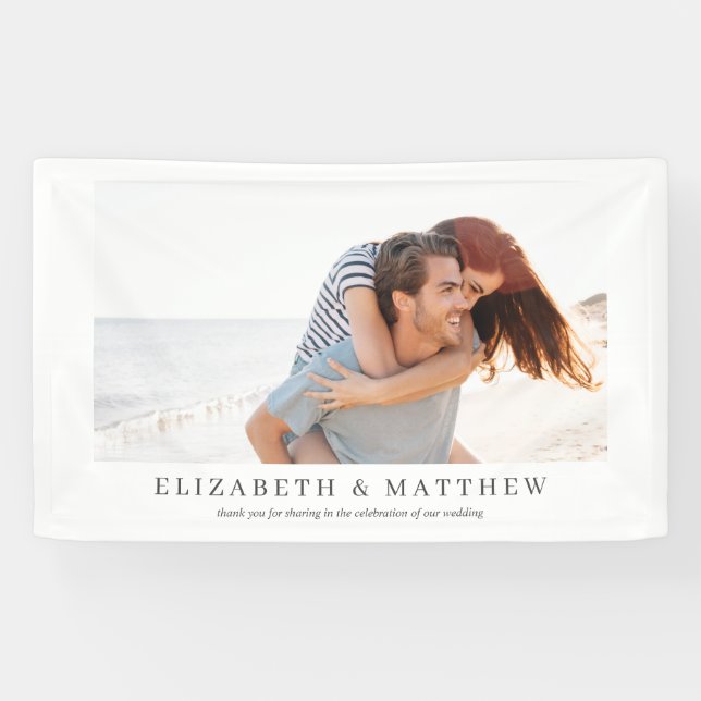 Wedding | Elegant Modern Custom Photo Banner (Horizontal)