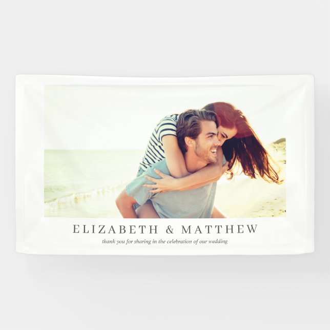 Wedding | Elegant Modern Custom Photo Banner (Horizontal)