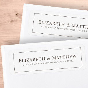 Wedding Elegant Modern Custom Return Address