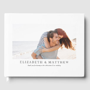 Wedding Elegant Modern Custom Two Photo Guest Book