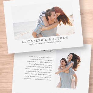 Wedding Elegant Modern Custom Two Photo Thank You Card