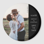 Wedding Elegant Modern Save the Date Photo Magnet<br><div class="desc">Send your guests a long lasting treat with this save the date circular magnet.</div>