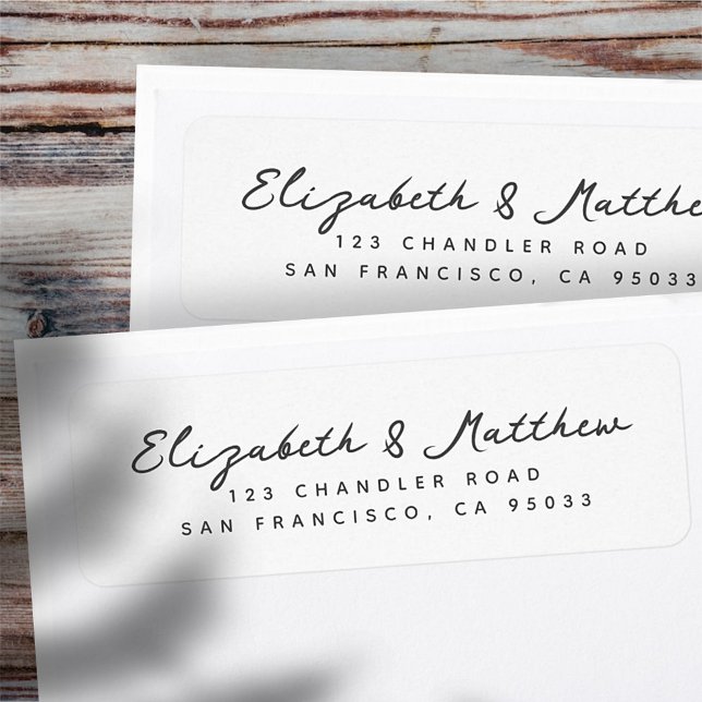 Wedding Elegant Modern Script Chic Return Address (Creator Uploaded)