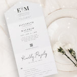 Wedding Elegant Modern Simple Chic Foliage QR Code All In One Invitation<br><div class="desc">Composed of  cursive script and serif typography. These elements are modern,  simple,  and chic.

This is designed by White Paper Birch Co. exclusive for Zazzle.

Available here:
http://www.zazzle.com/store/whitepaperbirch</div>