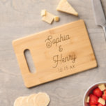 Wedding Elegant Modern Typography Script Cutting Board<br><div class="desc">This elegant modern typography script cutting board makes a perfect wedding gift for the bride and groom!  Personalise with the names and wedding date of your choice.</div>