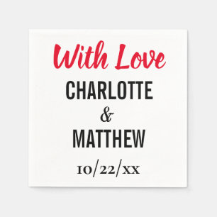 Wedding Elegant Modern Typography With Love Napkin