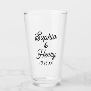 Wedding Elegant Script Black Modern Typography Glass