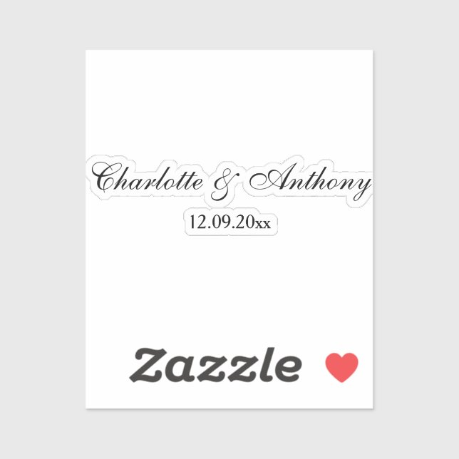Wedding Elegant Script Creative Black White (Sheet)