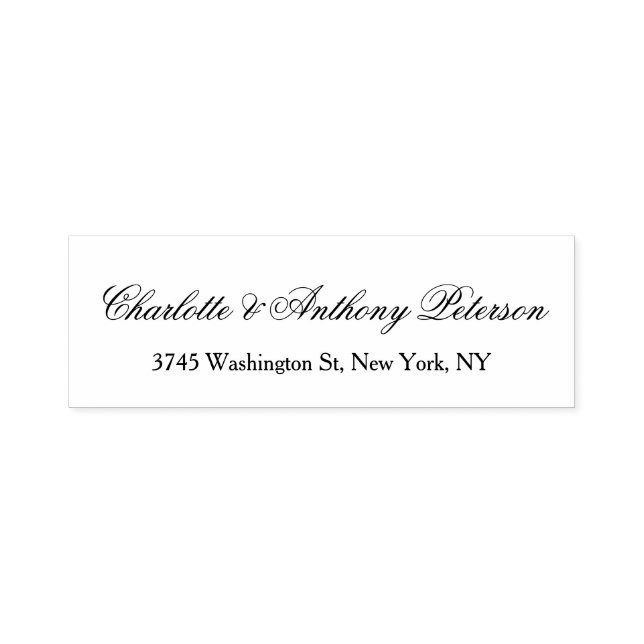 Wedding Elegant Script Creative Black White Family Self-inking Stamp (Design)