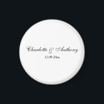 Wedding Elegant Script Creative Black White Magnet<br><div class="desc">This Simplicity style is everything. Simple but truly makes a professional beautiful statement.</div>