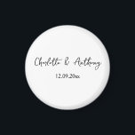 Wedding Elegant Script Creative Black White Magnet<br><div class="desc">This Simplicity style is everything. Simple but truly makes a professional beautiful statement.</div>