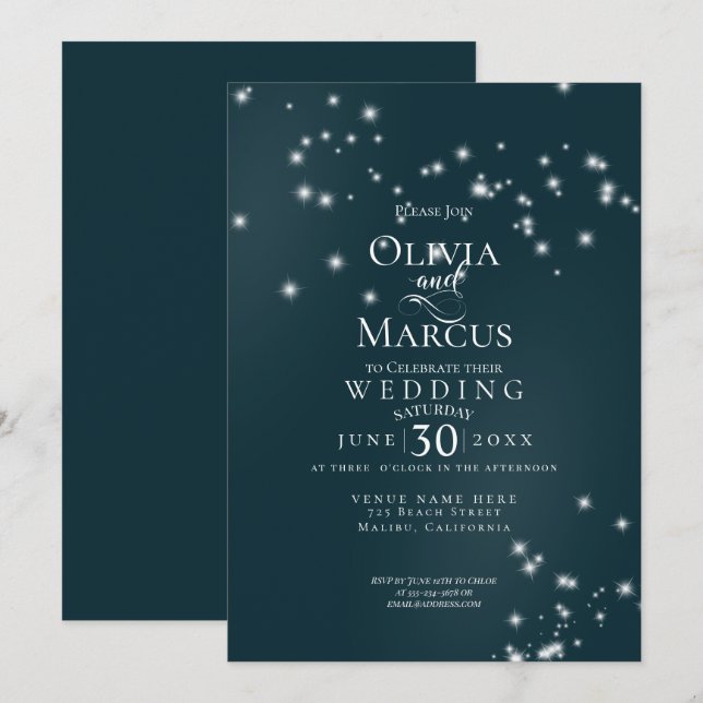 Wedding | Elegant Seaside Driftwood Tulle Arbor Invitation (Front/Back)