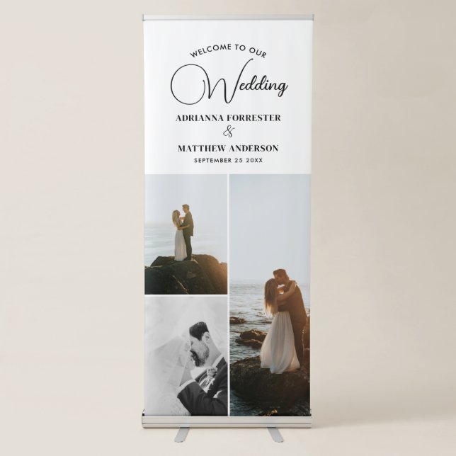 Wedding Elegant Welcome Sign Three Photo (Front)