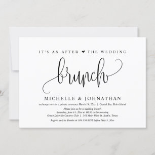 Wedding Elopement, After The Wedding Brunch Invitation