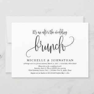 Wedding Elopement, After The Wedding Brunch Invitation