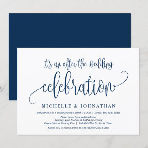 Wedding Elopement, After The wedding Celebration I Invitation
