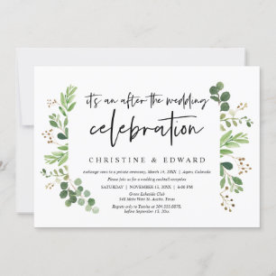 Wedding Elopement, After the wedding celebration Invitation