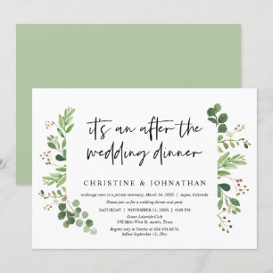 Wedding Elopement, After the wedding Dinner Invitation