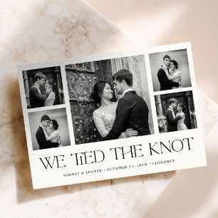 Wedding Elopement Announcement Modern Photo Grid