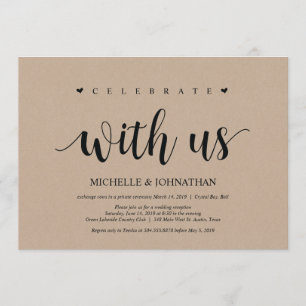 Wedding Elopement, celebrate with us Invites