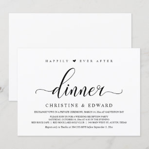 Wedding Elopement, Elegant Reception Party Invita Invitation