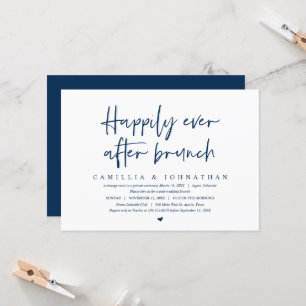 Wedding Elopement, Happily Ever after brunch Invit Invitation
