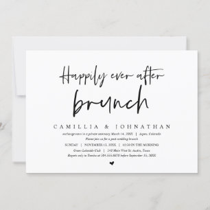 Wedding Elopement, Happily Ever after brunch Invit Invitation