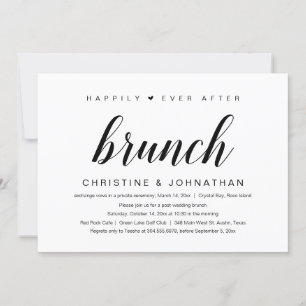 Wedding Elopement, Happily Ever After Brunch Invitation
