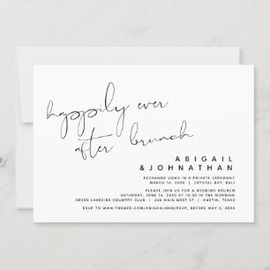 Wedding Elopement, Happily Ever After Brunch Invitation
