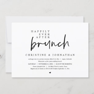 Wedding Elopement, Happily Ever After Brunch Invitation