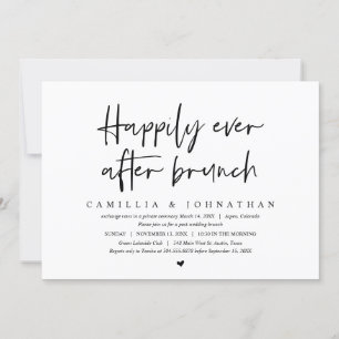 Wedding Elopement, Happily Ever after brunch Invitation