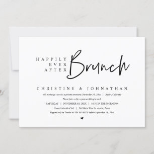 Wedding Elopement, Happily Ever After Brunch Invitation