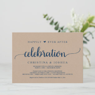 Wedding Elopement, Happily Ever After Celebration  Invitation