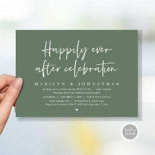 Wedding Elopement, Happily Ever after Celebration Invitation