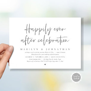 Wedding Elopement, Happily Ever after Celebration Invitation
