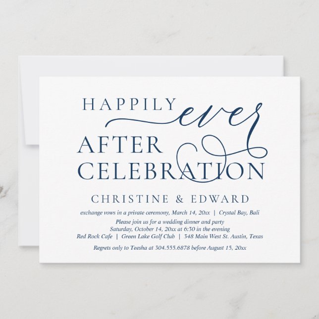 Wedding Elopement, Happily Ever After Celebration  Invitation (Front)