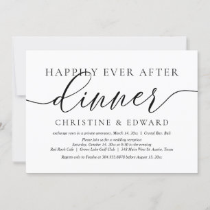 Wedding Elopement, Happily Ever After Dinner Invit Invitation