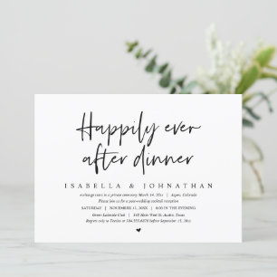 Wedding Elopement, Happily Ever After Dinner Invitation