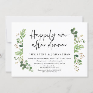 Wedding Elopement, Happily Ever After Dinner Invitation
