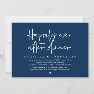 Wedding Elopement, Happily Ever after dinner  Invitation