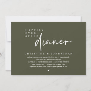 Wedding Elopement, Happily Ever After Dinner Party Invitation