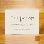Wedding Elopement, Happily Ever After Lunch Party Invitation<br><div class="desc">Announce and share your happily ever after in style with our modern cream grey theme design (Happily ever after lunch) wedding elopement celebration invitation card. It is ideal for couples who have decided to celebrate their best day. With its sophisticated yet playful design, this invitation is sure to set the...</div>